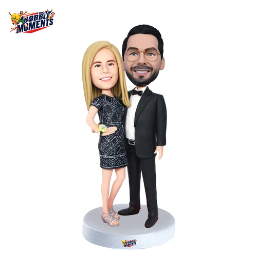 Valentine's Day Gift, Personalized Couple Bobblehead Figurine, Customized Desk Decoration Stationary Head