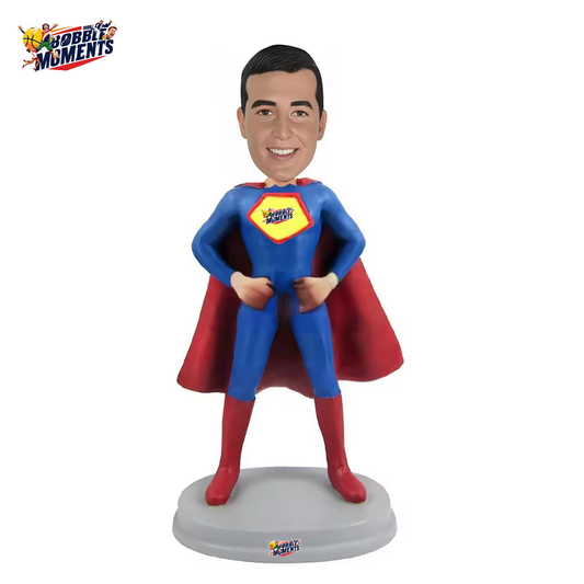 Man Super Bobblehead Personalized Figure Hero,Custom Birthday Gifts Veterans Father's Day Office Decor Handmade Dolls Statuette